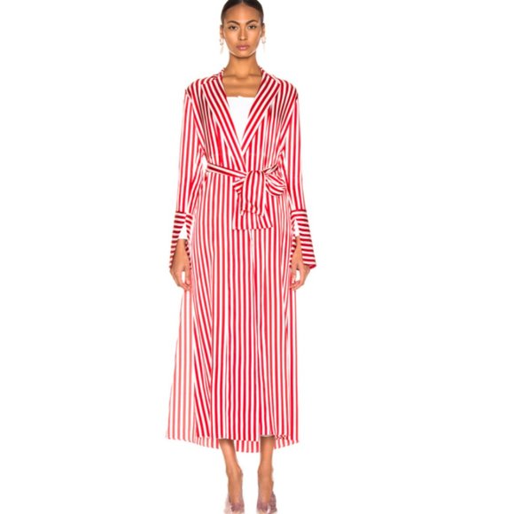 Caroline Constas Striped Jade Robe - Picture 3 of 5